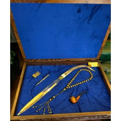 Mercan ve damlanın birleşmesi özel geyik boynuzu hançerli set