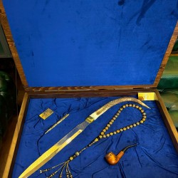 Mercan ve damlanın birleşmesi özel geyik boynuzu hançerli set